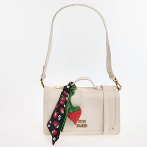 Steve Madden Beige Shoulder Bag with Strawberry Charm